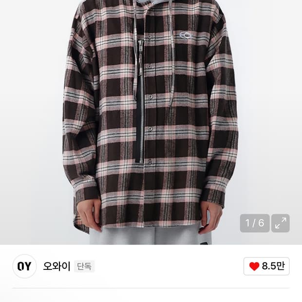 오와이 CHECK ZIPPER HOODIE SHIRTS