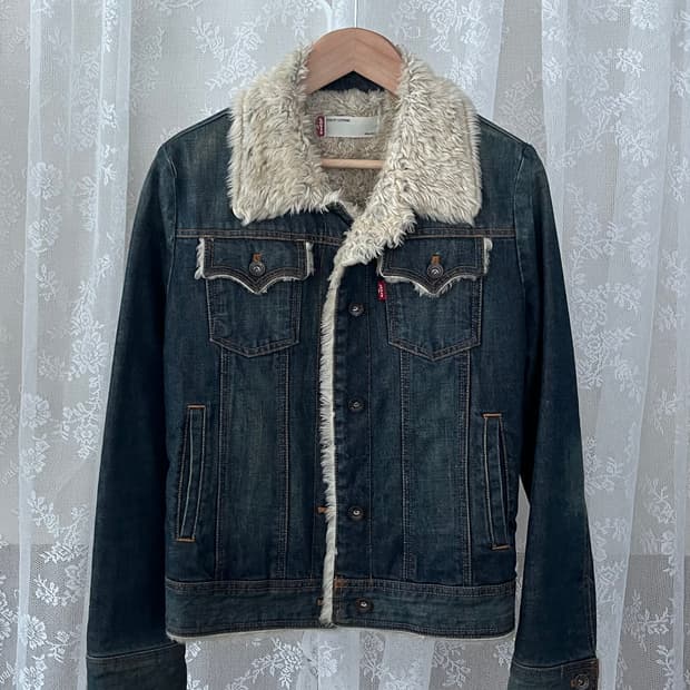 90) 리바이스 여성 양털 쉐르파 데님 자켓