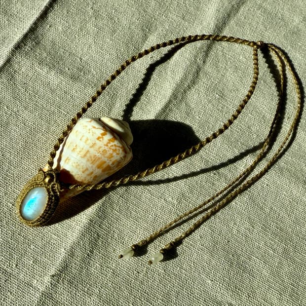 Moonstone golden necklace