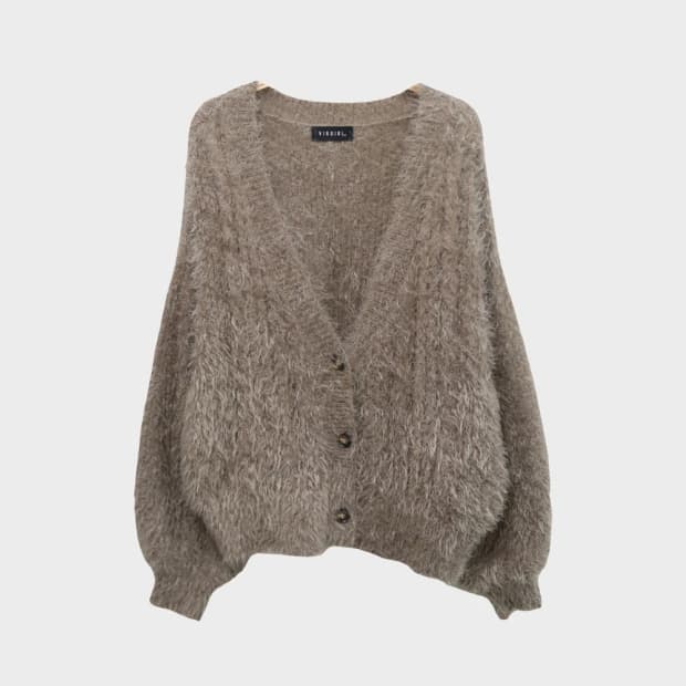 VIRGIEL 부클 브이넥 가디건 60891