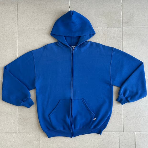 90s 빈티지 러셀 후드집업 블루 XL USA