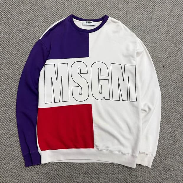 msgm 배색 맨투맨 v1730