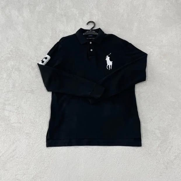 폴로 빅포니 긴팔 블랙 화이트