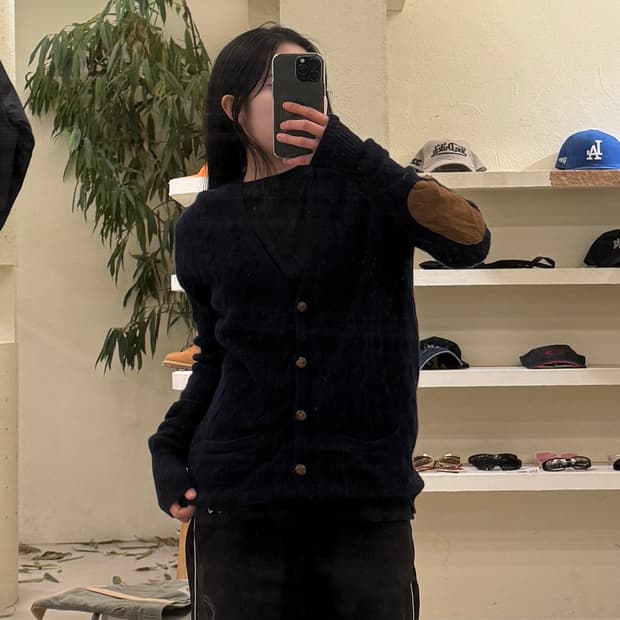 폴로 랄프 로렌 스웨이드 엘보 패치 가디건 U425