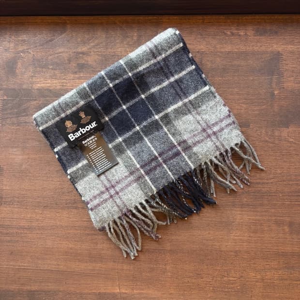 15372 - 바버 체크 울 머플러 (울 90% 캐시미어 10%)