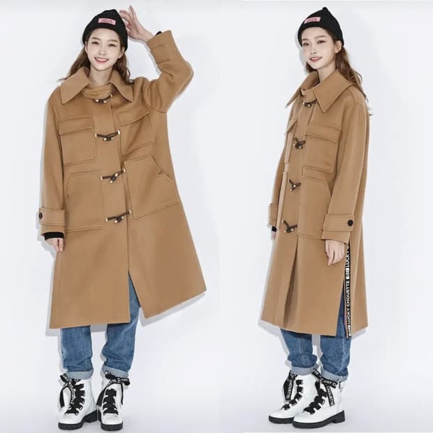 럭키슈에뜨) 거의새거 토글 단추 울코트- F