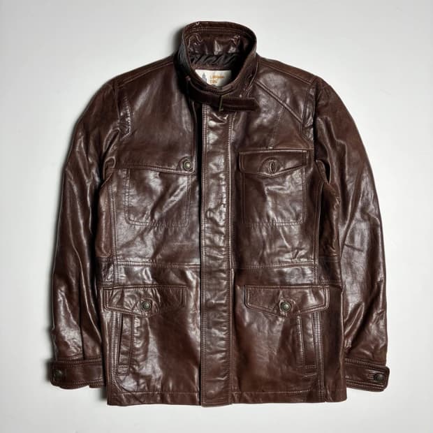 런던포그 10FW 브라운 산양가죽 필드 자켓 R1357