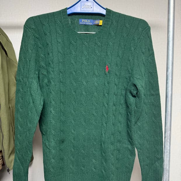폴로 케이블 니트 울 캐시미어 스웨터 