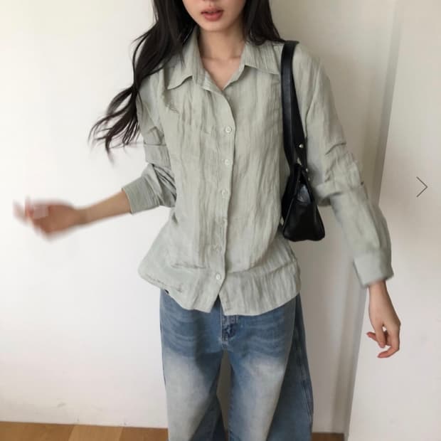 아카이브류 에슬린 링클 셔츠 민트