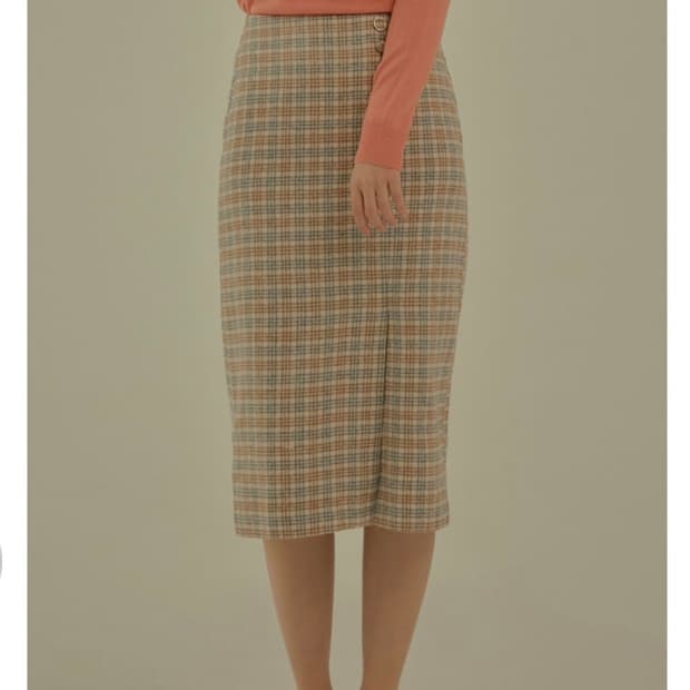 (택ㅇ)mixxo 미쏘 체크 미디 스커트💚🧡