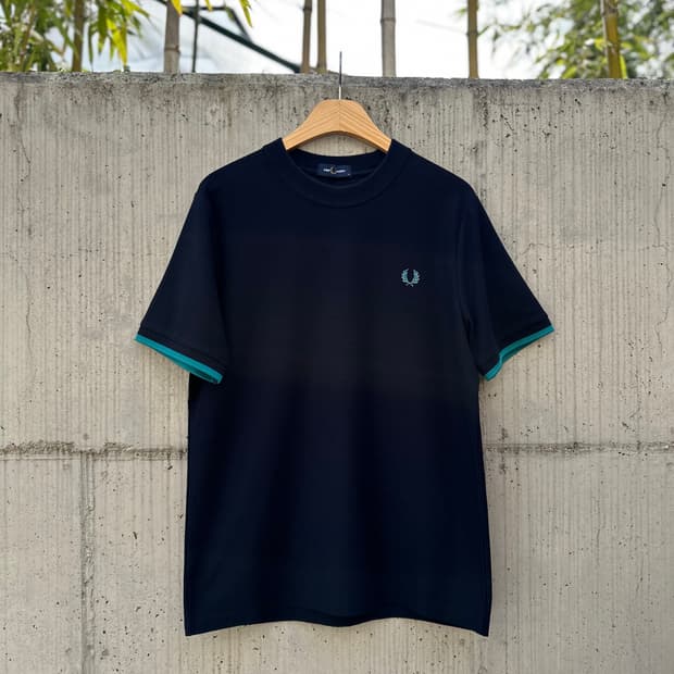 프레드 페리 팁드 커프 피케 라운드 티셔츠