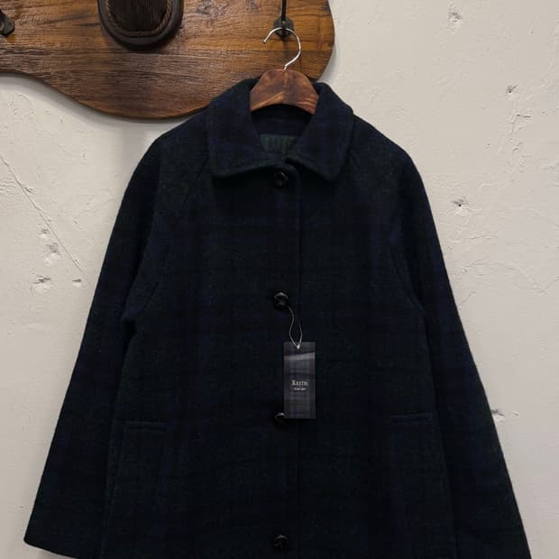 66) KEITH Harris Tweed Check Raglan Coat