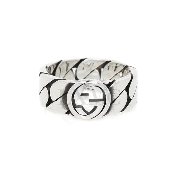 구찌 실버반지 인터로킹 G와이드 링 8MM 실버링 20호 661515