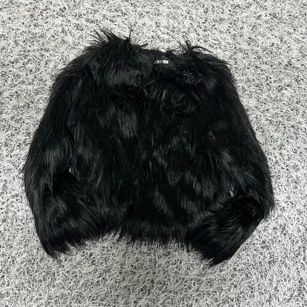 Black faux fur jacket