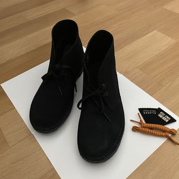 클락스 데저트 부츠 블랙 스웨이드 uk 7.5