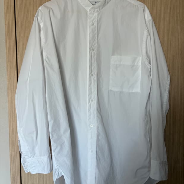 (운포) 유니클로 +J 질샌더 수피마 코튼 오버사이즈 스탠드칼라 셔츠 (