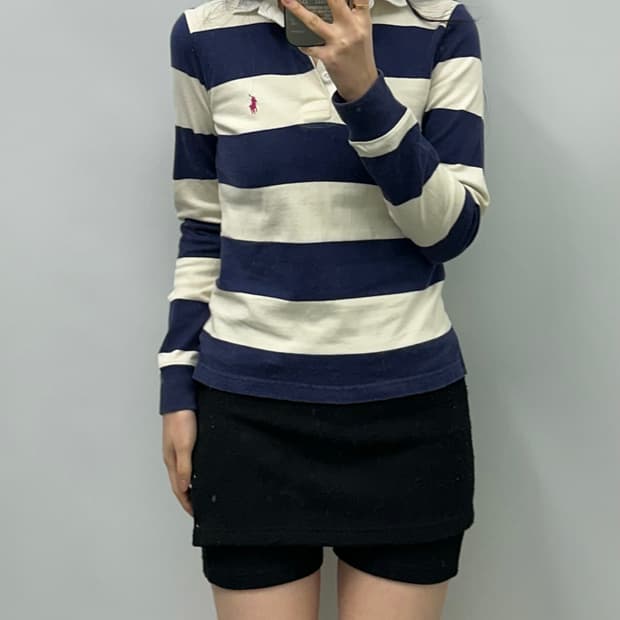 폴로 랄프로렌 스트라이프 럭비 카라 티셔츠 