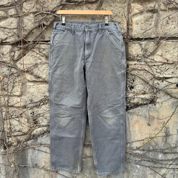 칼하트 빈티지 b111 gvl 하드페이딩 카펜터 싱글니 워크 팬츠