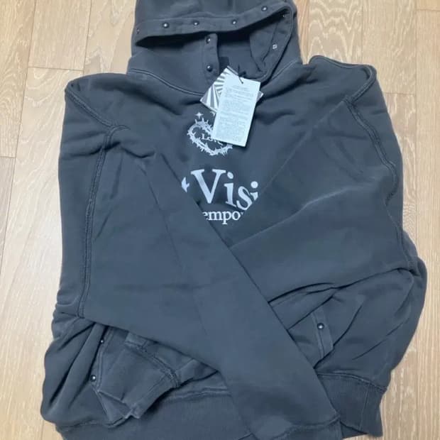 (새상품)비전스트릿웨어 피그먼트 후드티 차콜 L사이즈