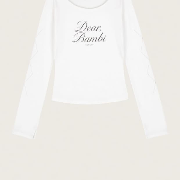 클리시어 시그니처 밤비 아가일 롱 슬리브 화이트 새상품 (시착 x) 