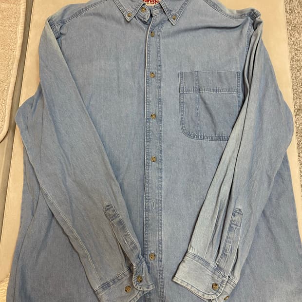 랭글러 wrangler 데님 셔츠 웨스턴 샴브레이 셔츠 2xl 