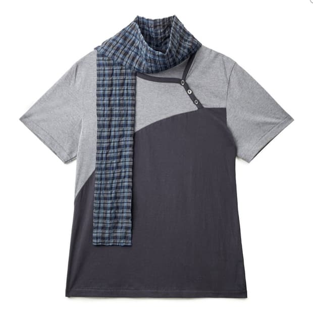 [3] 
Scarf Tee Blue Charcoal
