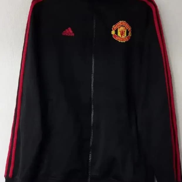 아디다스 맨유 대장급 검빨 블랙 트랙탑 저지 져지집업