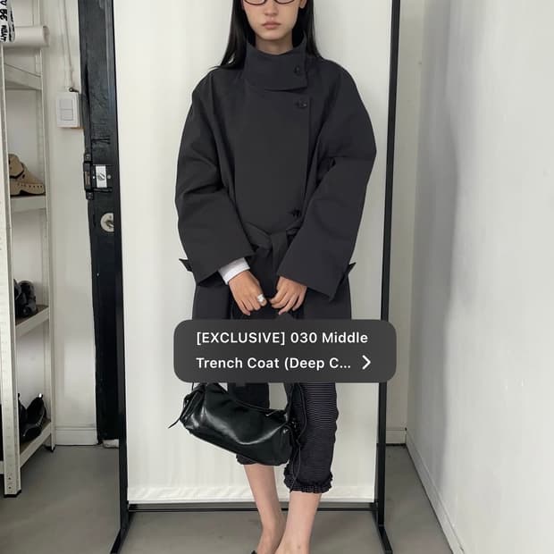 피키소사이어티 트렌치코트 차콜