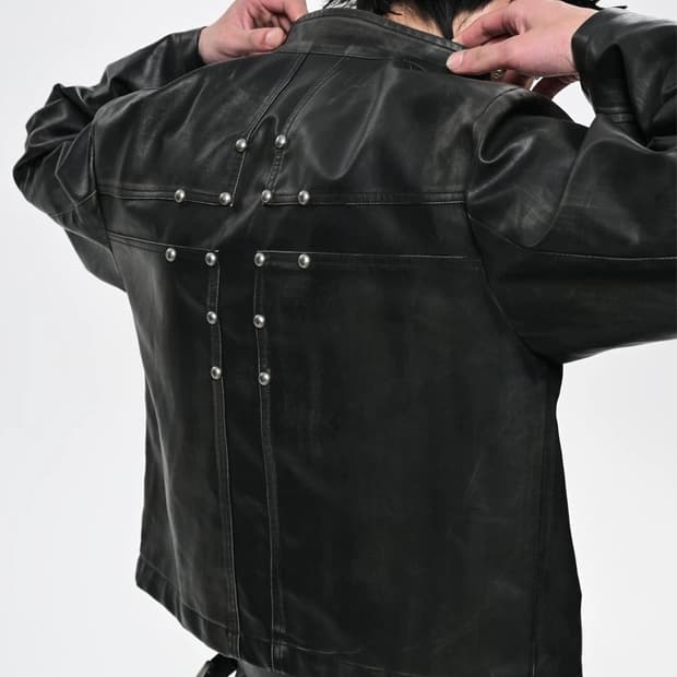 Opium Crucifix Leather Jacket