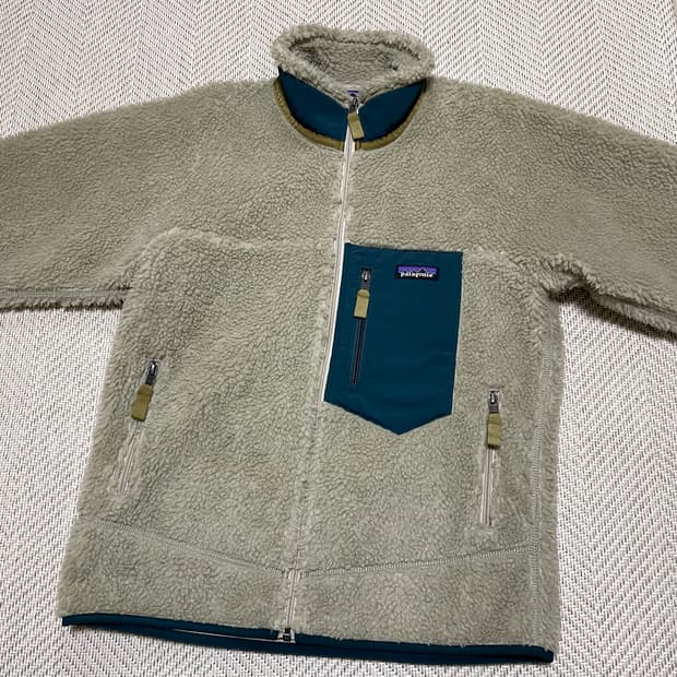 파타고니아 클래식 레트로X 자켓 펠리컨 다크 보레알리스 그린 S