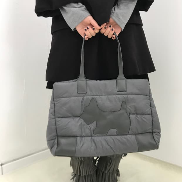 AGATHA grey padded tote/shoulder bag