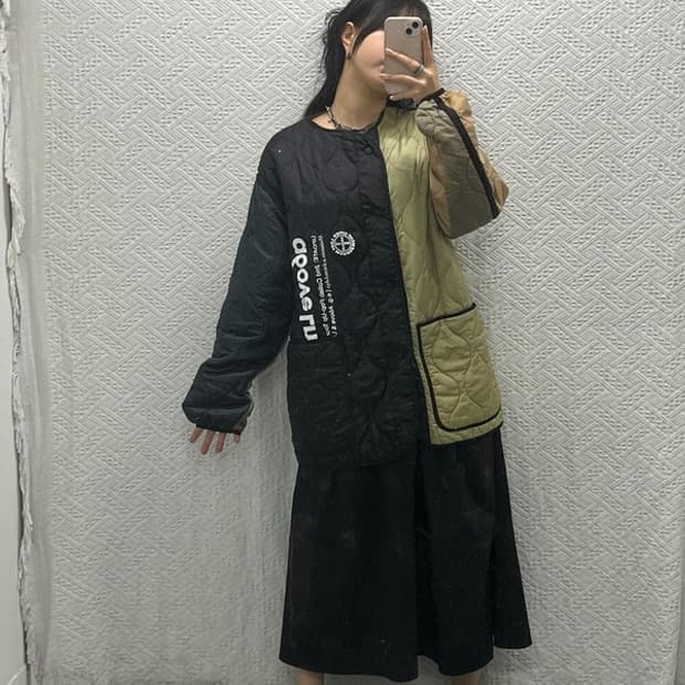 LMC X A6OVE 오버핏 언발 깔깔이 퀄팅 자켓 S C06501