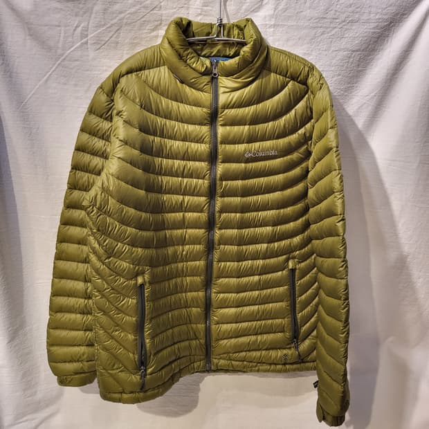컬럼비아 고프코어 경량 패딩 자켓 올리브 그린