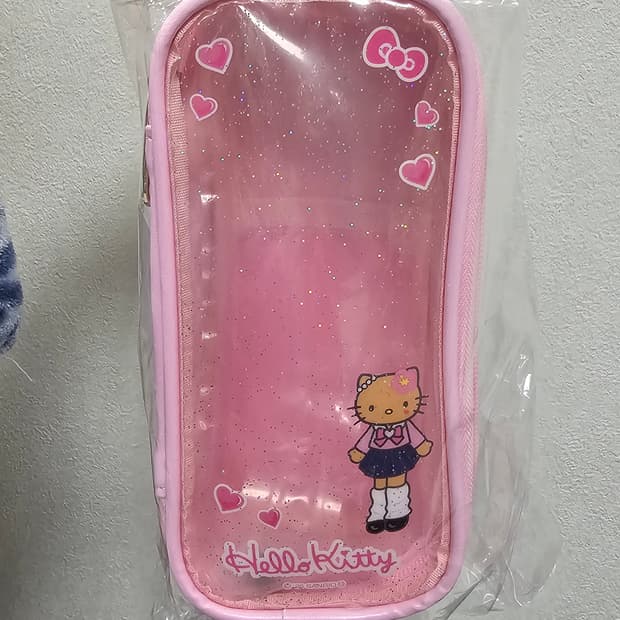 일본정품 롱다리 헬로키티 인형 파우치 태닝 핑크