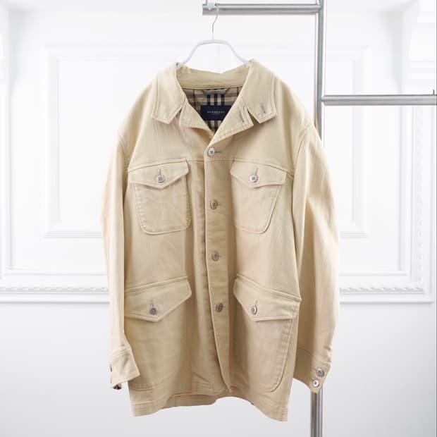 Burberry 런던 라벨 안감 노바 체크 커버 울 자켓