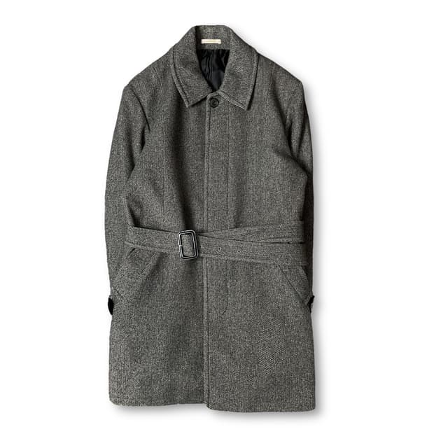 런던포그 그레이 히든버튼 울 자켓 100
