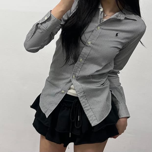 폴로 랄프로렌 현행QR 스트라이프 걸즈 셔츠(0)