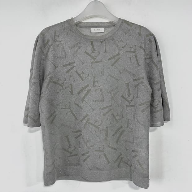 타임 TIME 로고 글리터 니트