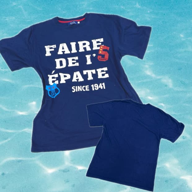 FAIRE 블루 반팔티셔츠