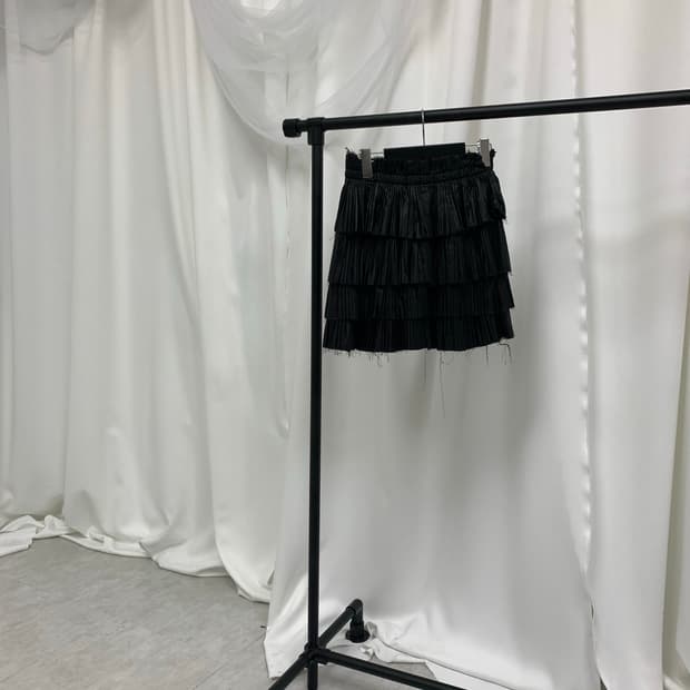 Faux leather tiered skirt