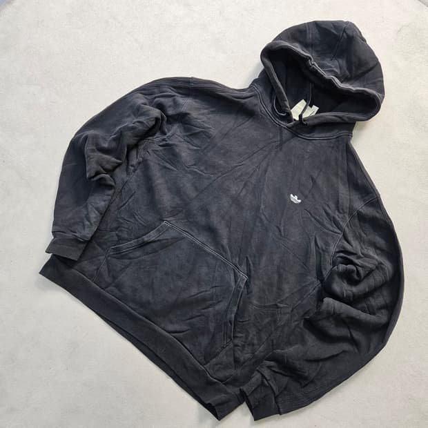 L 아디다스 에센셜 레트로 워시드 후드티 0319Y