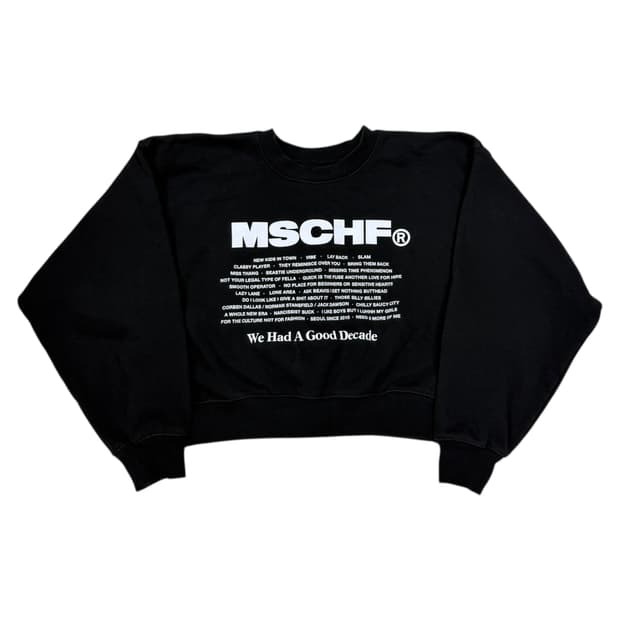 미스치프 크롭 스웻셔츠 맨투맨 블랙