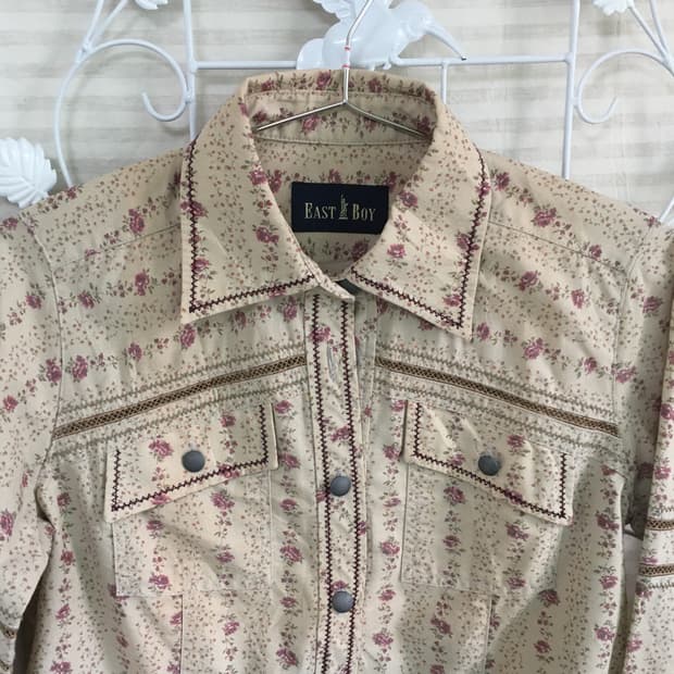 jpn vintage 이스트보이 앤티크 잔꽃 레이스 셔츠