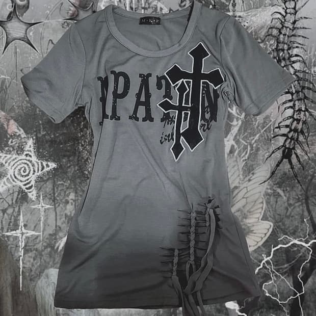 00s punk rock Khaki Brown Sleeve
