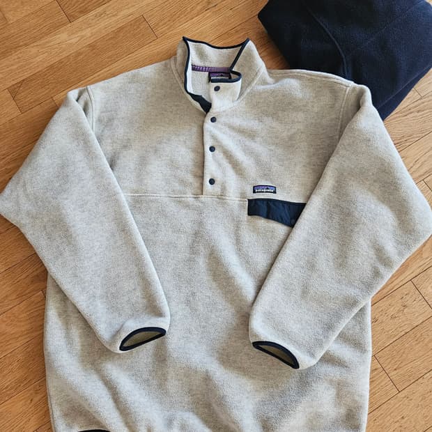 파타고니아 xl 오트밀 헤더 헤비웨이트 신칠라 아노락 플리스 후리스