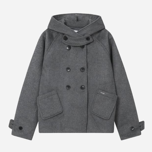 미세키서울 코트 후디 더블 버튼