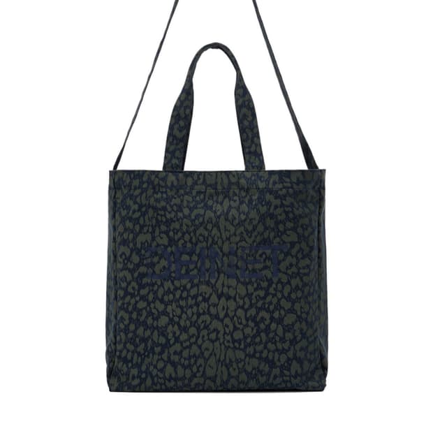 다이닛 로고 투웨이 레오파드 에코백 네이비