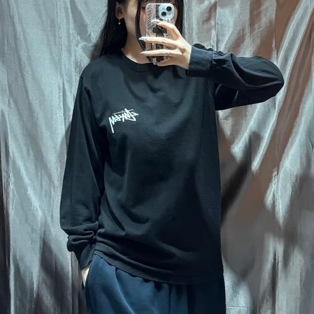 S 스투시 8볼 페이딩 블랙 롱슬리브