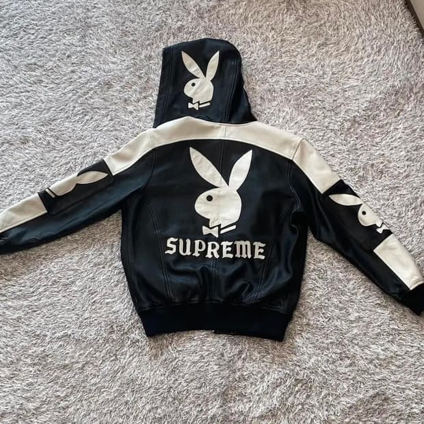 슈프림 플레이보이 레더자켓 S