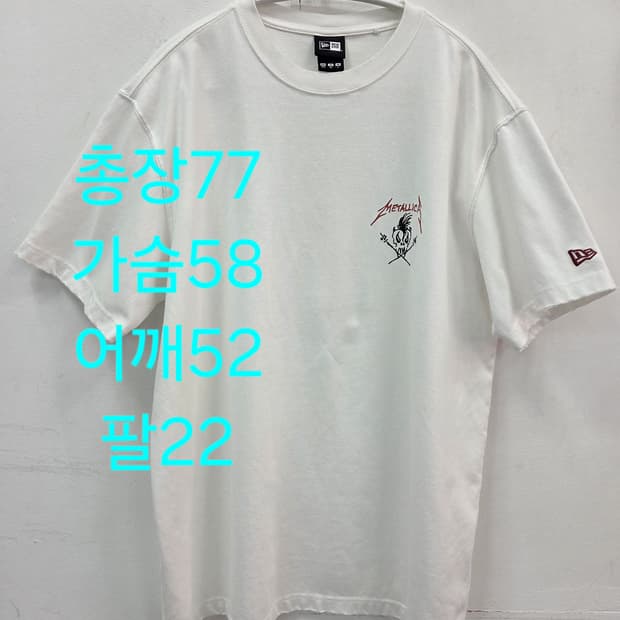 XL 뉴에라 메탈리카 반팔 티셔츠 화이트